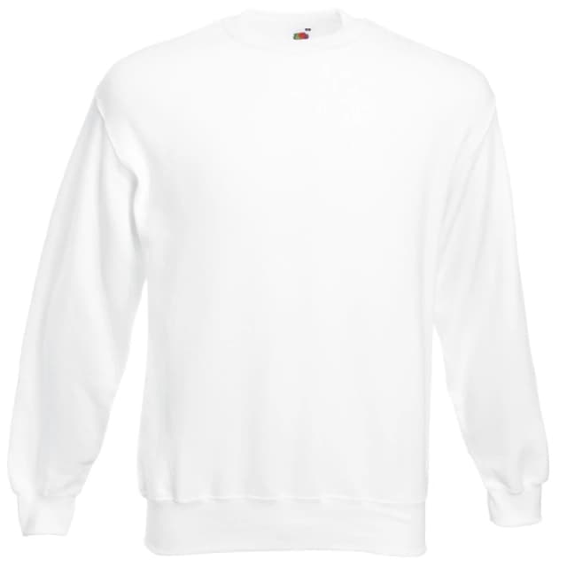 Fruit Of The Loom Fruit of the Loom Men Classic 80 20 Set-in Sweatshirt in White Size: Small White S Male 5063470951338