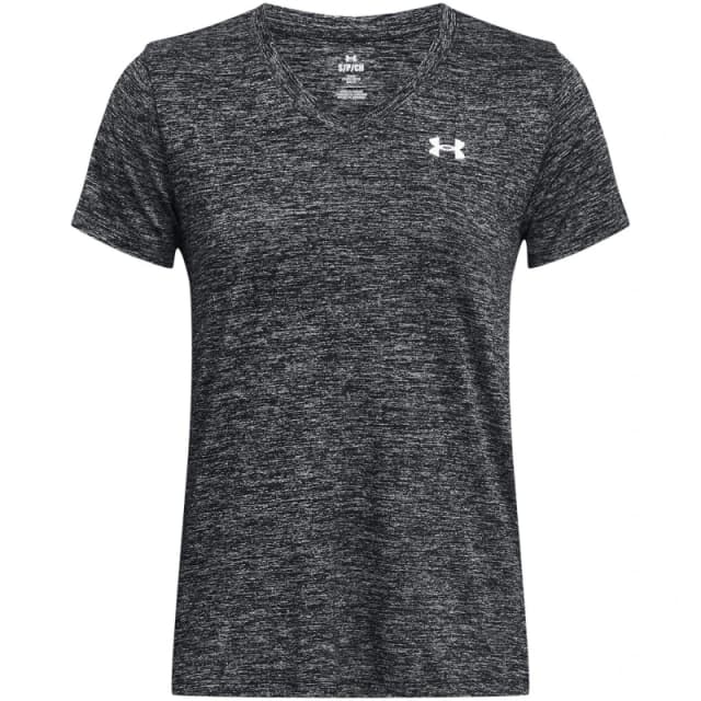 Under Armour Womens Tech Twist Short Sleeve V Neck T Shirt L- Bust 38.5 - 40.5' Black White 1384227-001-L
