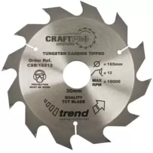 Trend CRAFTPRO Wood Cutting Saw Blade 190mm 12T 30mm