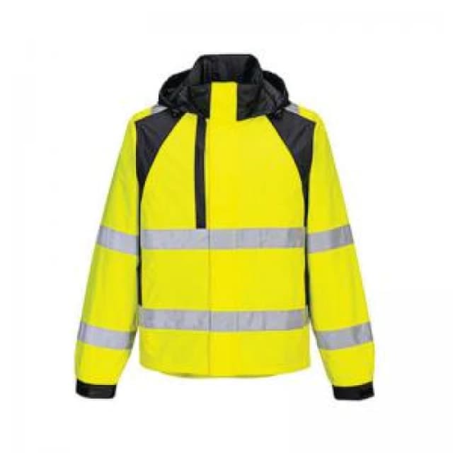Portwest WX2 Eco Hi Vis Waterproof Rain Jacket CD860YBRXXXL Colour: Yellow / Black