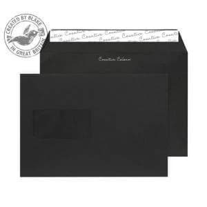 Creative Colour Wallet PS Window Jet Black 120gsm C5 162x229mm