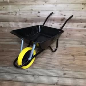 85 Litre Heavy Duty Builders Wheelbarrow - Black - Puncture Proof Wheel