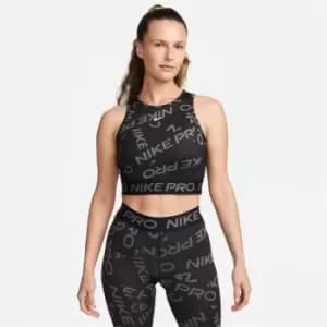 Nike Pro Dri-FIT Womens Crop Printed Tank Top - Black