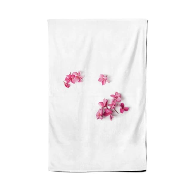 Warren Reed - Designer Pink Frangipani Flowers Tea Towel Pink Unisex