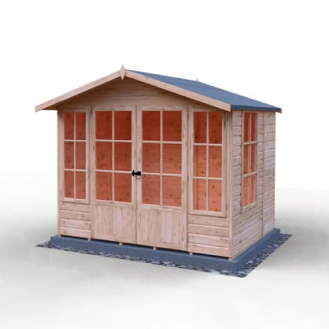 Shire Delmora 8X6ft Summerhouse With Double Doors And Two Opening Windows