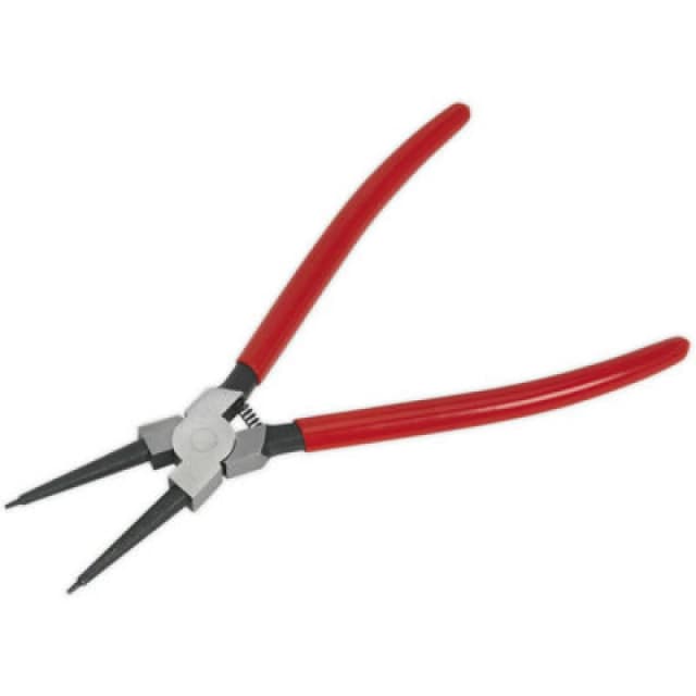 Loops 230mm Straight Nose Internal Circlip Pliers - Spring Loaded Jaws - Non-Slip Tips Multi