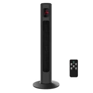 HOMCOM Freestanding Tower Fan, 3 Speed 3 Mode, 12h Timer, 70 Degree Oscillation, LED Panel, 5M Remote Controller, Dark Grey