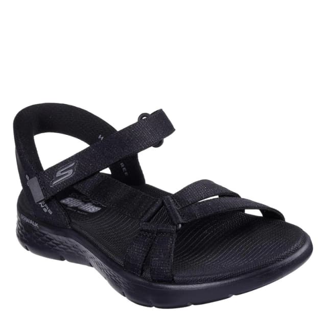 Skechers Womens GO WALK Flex Illuminate Sandal in Black Size: 4 Black Female 4