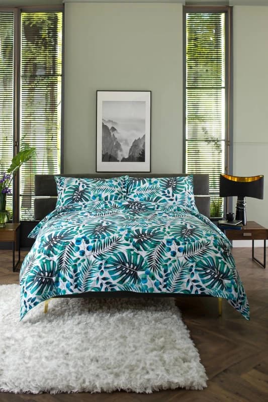The Lyndon Company The Lyndon Company Brazil Digital Print 100% Cotton Duvet Cover Set in Green Size: Double Green Double Unisex 5054990124883