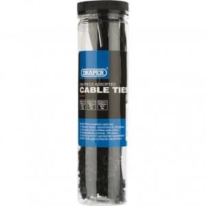Draper Assorted Black Nylon Cable Ties Pack of 200