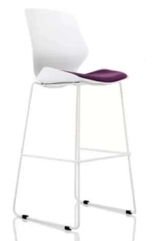 Florence White Frame High Stool in Tansy Purple