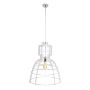 Mark Iii Trans Wire Frame Pendant Ceiling Light Chrome Polished