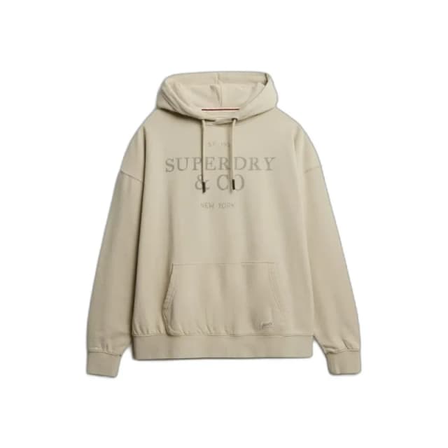 Superdry Womens hooded sweatshirt Superdry Luxe Casual Relaxed Beige Female XL