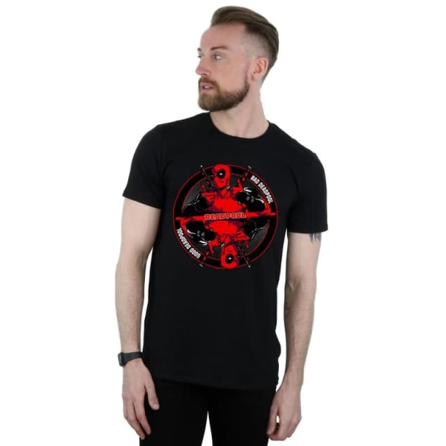 Marvel Marvel Men Deadpool Good Bad T-Shirt in Black Size: Small Black S Male 5057981018642