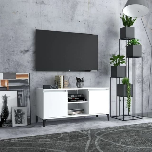 VIDAXL TV Cabinet with Metal Legs White 103.5x35x50cm Vidaxl 8720286357774