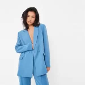 Missguided Breasted Tailored Blazer - Blue