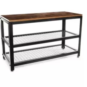 3 Tier Shoe Rack Bench M&W - Brown