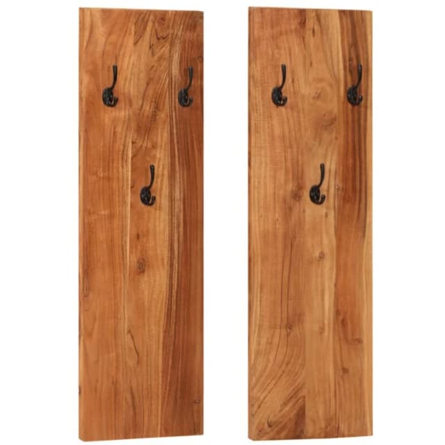 VIDAXL Wall-mounted Coat Racks 2 pcs 36x3x110cm Solid Acacia Wood Vidaxl 8720286602690