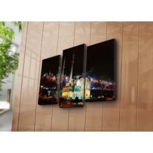 3PATK-74 Multicolor Decorative Canvas Painting (3 Pieces)