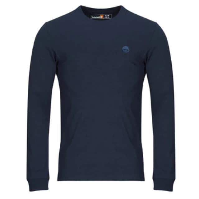 Cotton Slim Fit T-Shirt with Crew Neck and Long Sleeves