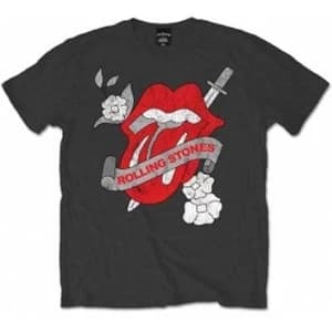 Rolling Stones Vintage Tattoo Charcoal Mens T Shirt: Large