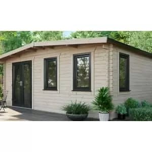 Power Sheds 16 x 18ft Left Hand Door Apex Chalet Log Cabin