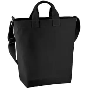 Bagbase Canvas Daybag / Hold & Strap Shopping Bag (15 Litres) (Pack of 2) (One Size) (Black) - Black