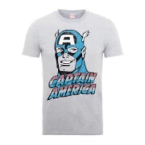 Marvel Comics Captain America Distressed Mens Grey T-Shirt - L