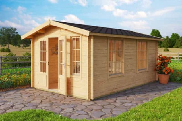 Lasita Maja Alexandra-Log Cabin, Wooden Garden Room, Timber Summerhouse, Home Office - L535 X W347.6 X H245.1 Cm