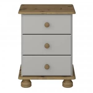 Colburn Grey 3 Drawer Bedside Grey