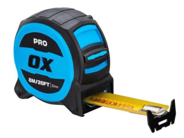 Ox Tools Ox Pro 8M/26ft Magnetic Dual Hook Tape Measure 32mm Wide Tuff Blade Ox-P506408