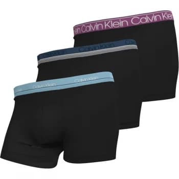 Calvin Klein 3 Pack Limit Trunks - Blk/Plum/Lake