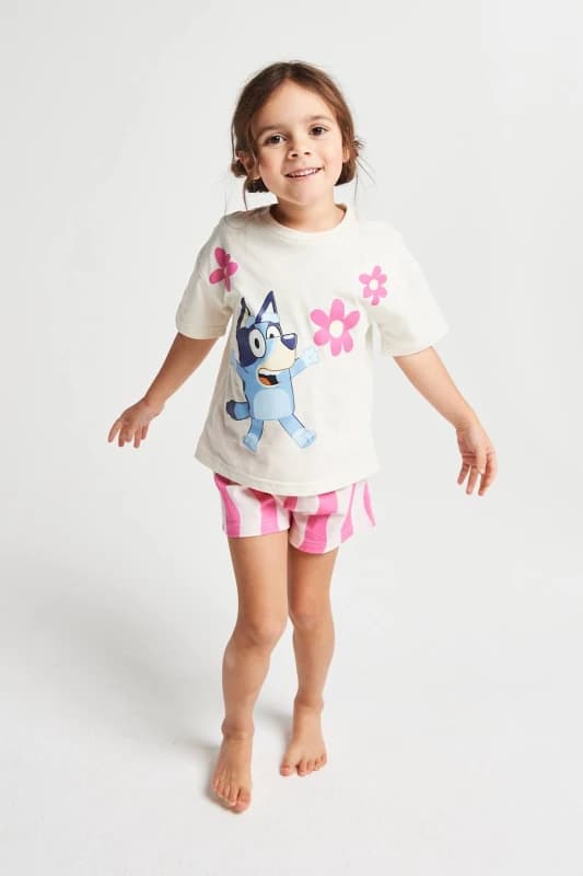 Brand Threads Bluey Short Pyjama Set Size: 2-3 Years Multicolor Unisex 2-3 Years