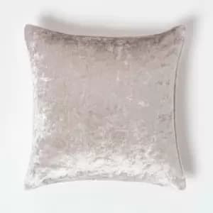 Homescapes - Cream Luxury Crushed Velvet Cushion Cover, 45 x 45cm - Natural