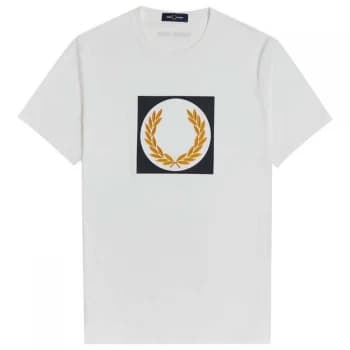 Fred Perry Wreath Graphic T Shirt - Snow White 129