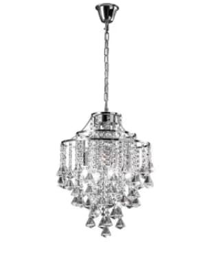 Inina Ceiling Pendant 4 Light Polished Chrome, Crystal