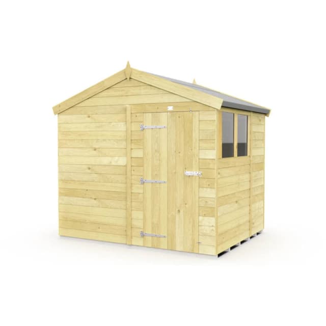 Flat Pack Sheds DIY Sheds 8 x 6 Apex Shed, Brown 8X6AFF
