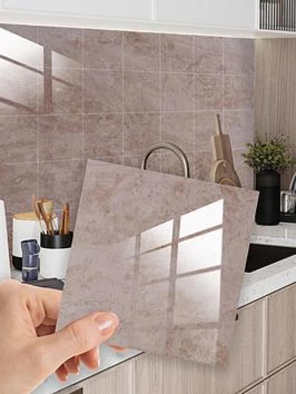 Walplus Topaz Brown Marble Stone Tile Sticker 6 X 6" / 15.24 X 15.24Cm - 24Pcs In A Pack One Colour WSHZ4 Unisex