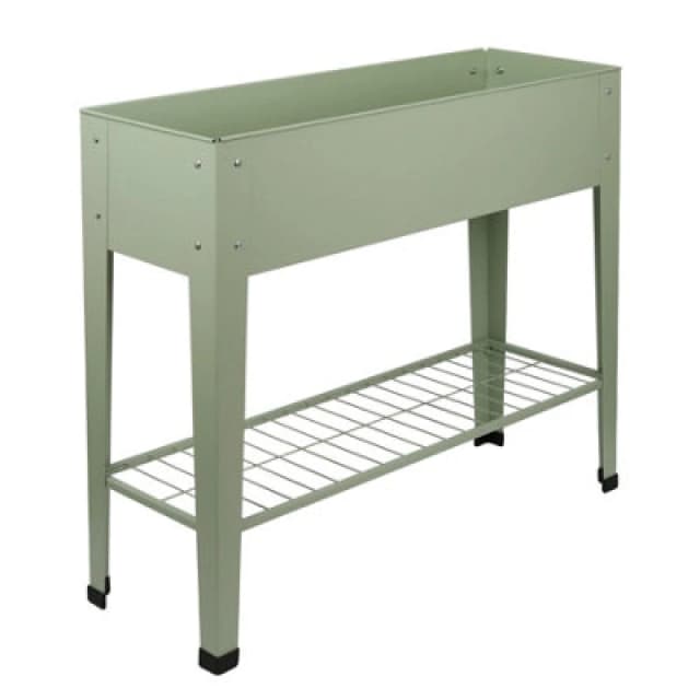 Harbour Housewares Elevated Raised Garden Bed with Legs & Storage Shelf in Green Green Unisex