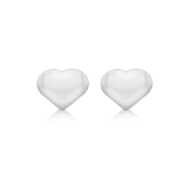 Be You Sterling Silver Puffed Heart Studs Silver female One Size