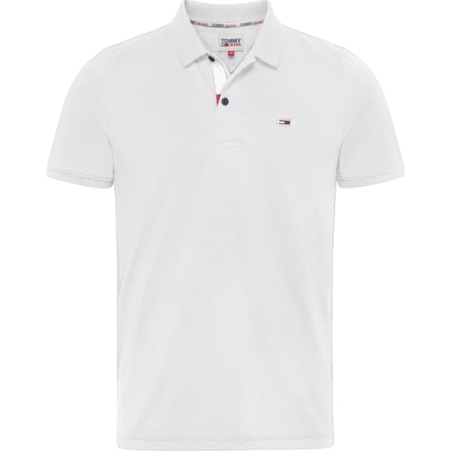 Tommy Jeans Mens Slim Short-Sleeve Polo Shirt White male S