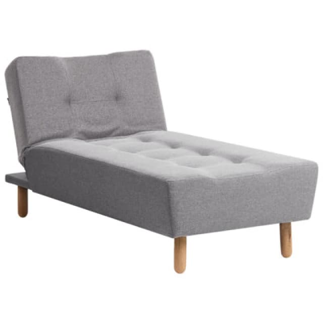 Beliani Chaise Longue Alsten Fabric Dark Grey