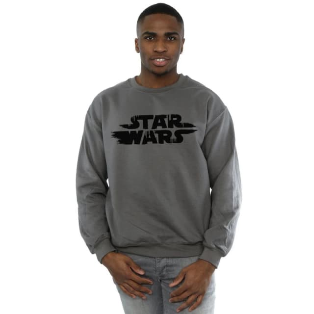 Star Wars Star Wars Men Rough Logo Sweatshirt in Charcoal Size: Small Charcoal S Male 5059400843545