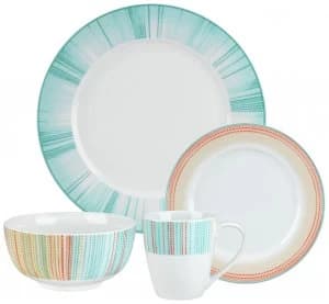 Portmeirion 12 Piece Dinner Set Coral Stripe.