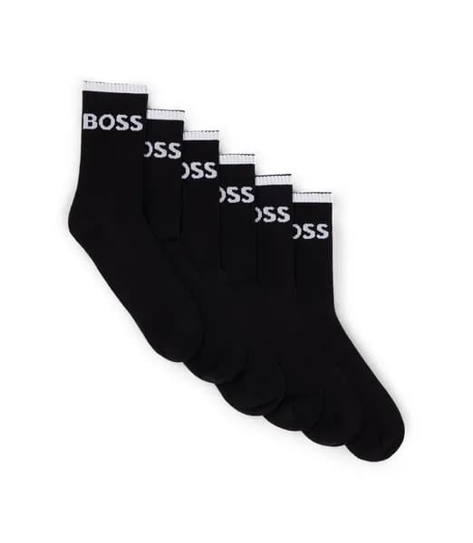 Boss 6P QS Stripe CC 10257762 01 Crew Socks 5-8.5 Black 43158403055
