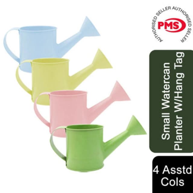 Aquarius Stylish Small Watering Can Planter - 4 Assorted Colors - Durable Plastic - Ideal for Herbs and Flowers - UV Stabilized - 1L Capacity