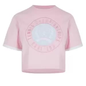 Ellesse Womens Classic Embroidered Crop Top - Pink