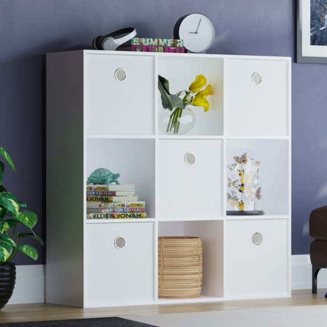 Lassic 3x3 Cube Storage Unit (W) + Set of 5 Storage Cubes White unisex 3x3