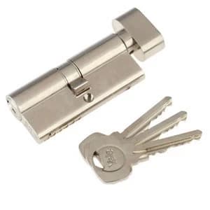 Yale Satin Nickel-plated Single Euro Thumbturn Cylinder lock (L)70mm (W)29mm