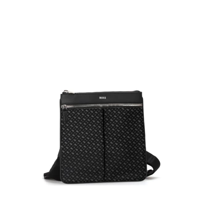 Boss Mens Zair Envelope Dual Zip Cross Body Bag Black 001 male One Size